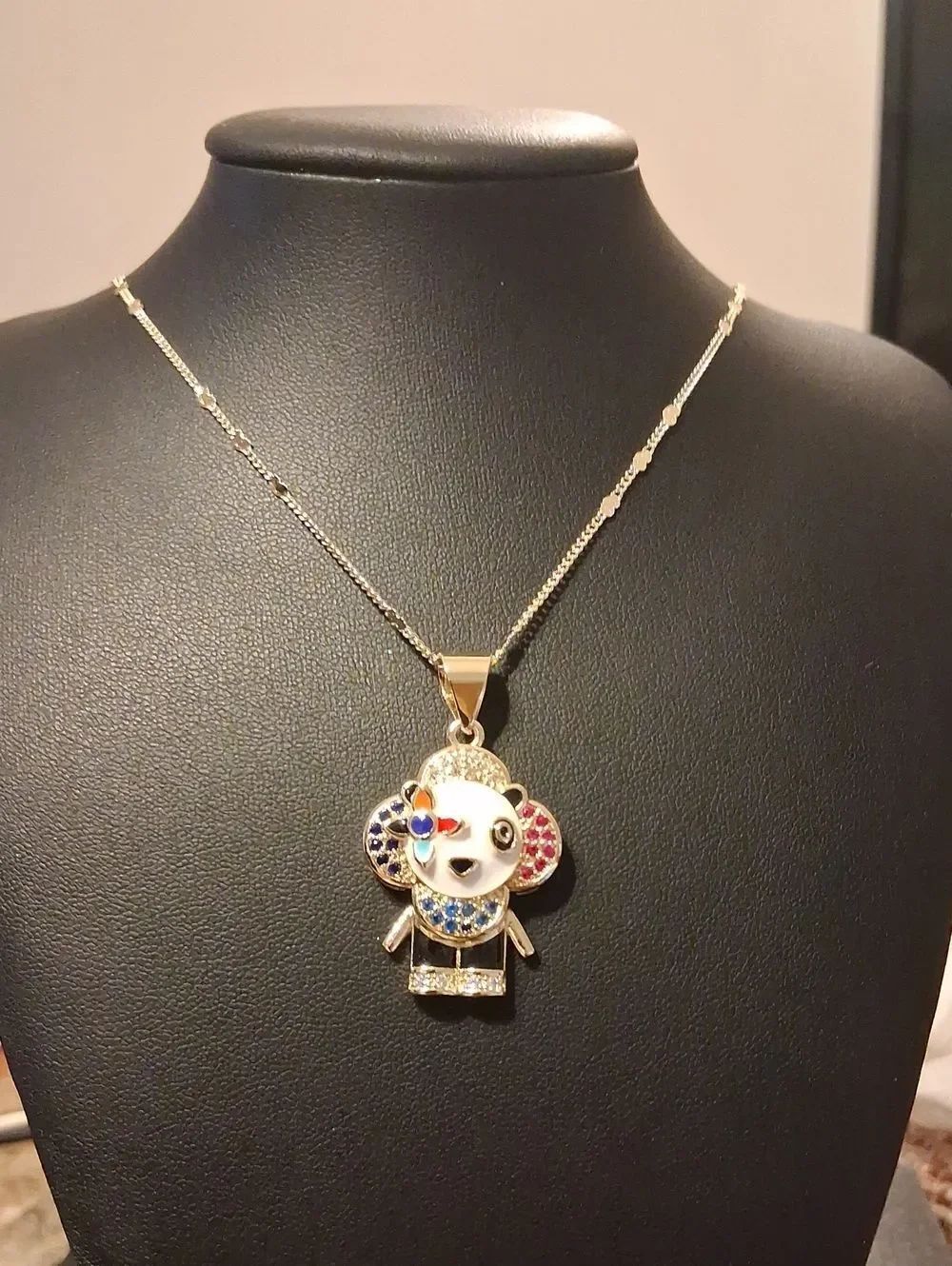 18k GF Chain With Bear Pendant New In Box